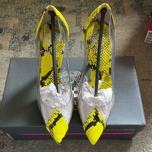Vince Camuto Yellow Snakeskin Women's Heels